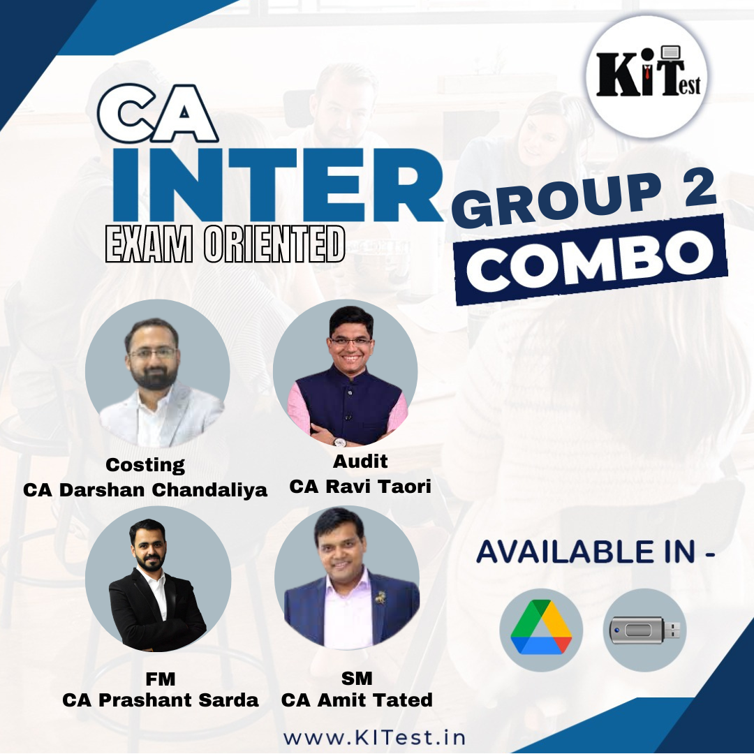 CA Inter Group 2 Combo Cost, Audit, FM, SM New Exam Oriented Batch by Darshan Chandaliya, Ravi Taori, Prashant Sarda and Amit Tated